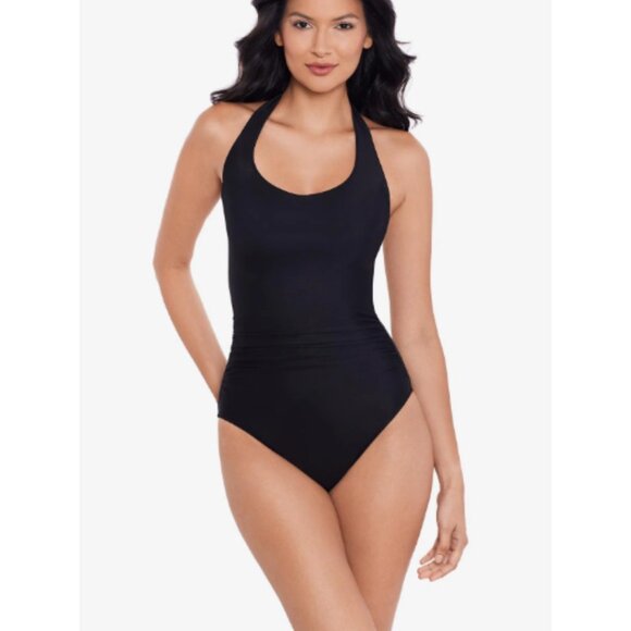 New! Miraclesuit Utopia One Piece  Swimsuit Black Size 14 - 47339 - Picture 1 of 13